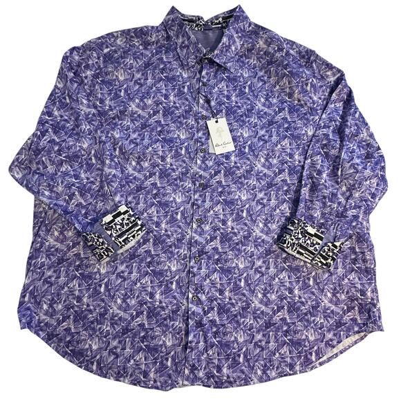 NWT Robert Graham Purple Kimball Button Down Shirt 3XL